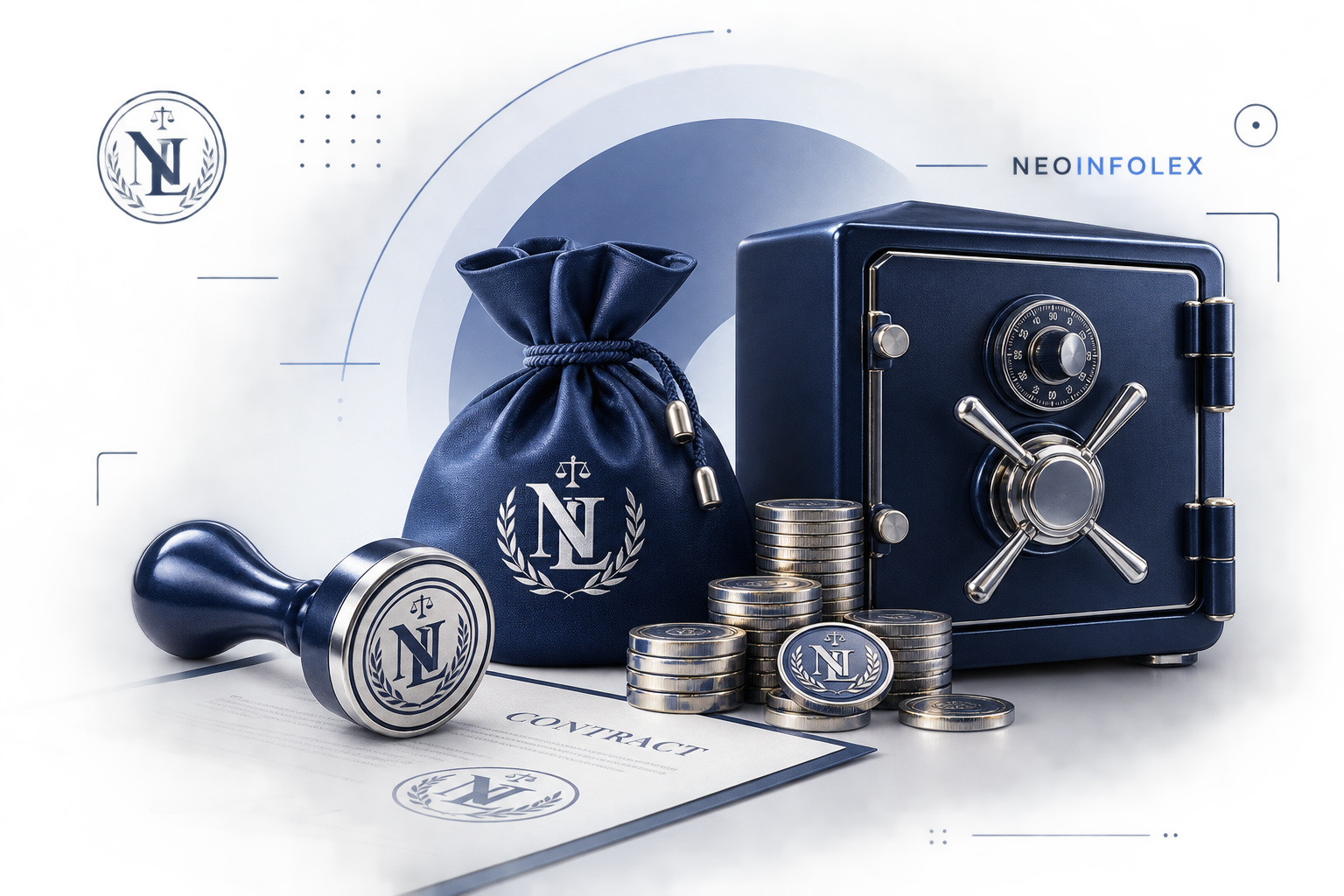 Element vizual abstract pentru serviciul de recuperare a datoriilor NeoInfolex